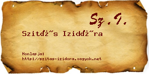 Szitás Izidóra névjegykártya